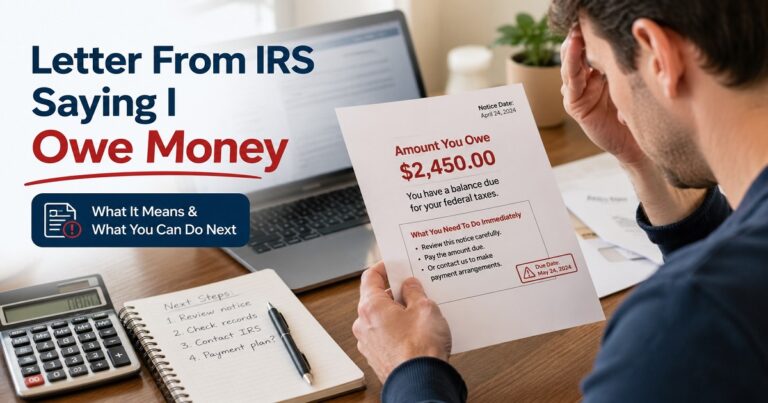 Letter From IRS Saying I Owe Money